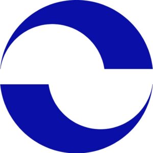 Echandia Logo Blue circular logo with a white horizontal line through the center, forming an abstract letter "C" shape. Clean, modern, and minimalist design.