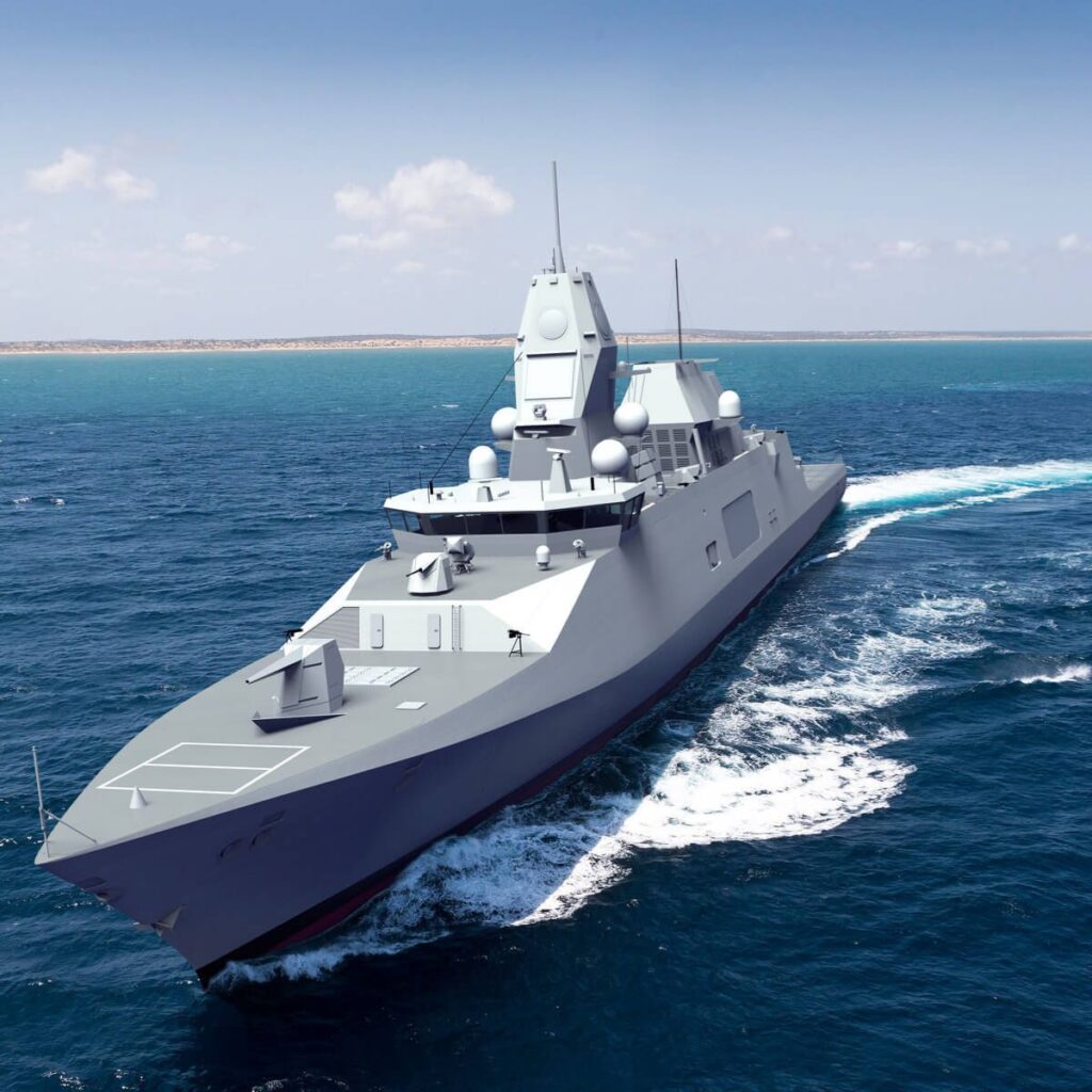An artist’s impression of how the new Anti-Submarine Warfare Frigates could look. Image: DMC