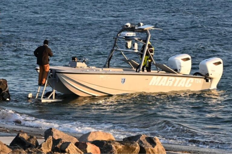 An uncrewed surface vessel supplied by Marine Tactical Systems is among the USV platforms being used in the Task Force X demonstrations. Image: MARCOM
