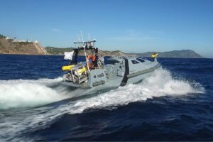 An Inspector USV under way at sea.