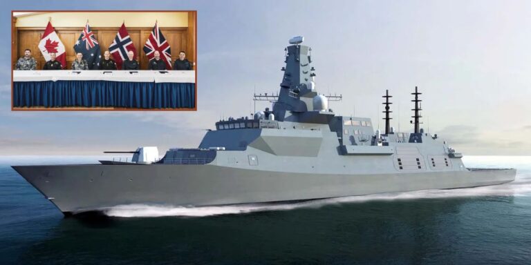 Norway has officially joined the Global Combat Ship partnership (inset), the common platform for Royal Navy Type 26 frigates for Britain and Norway, Australian Hunter-class frigates, and Canadian River-class destroyers.