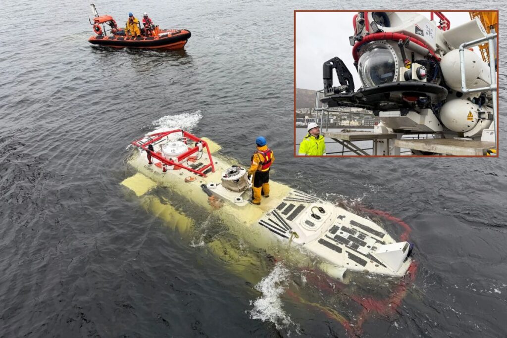 The NSRS rescue vessel Nemo in the water (main image) and shoreside (inset) during the four-day exercise at Fort William.