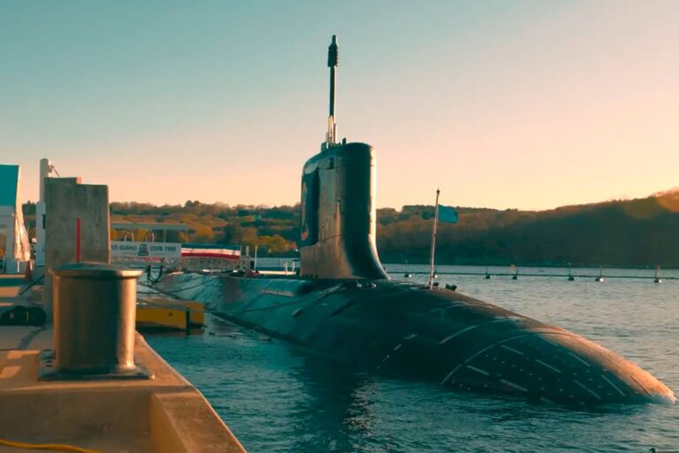 Footage from a video marking the commissioning of the USS Idaho into service.