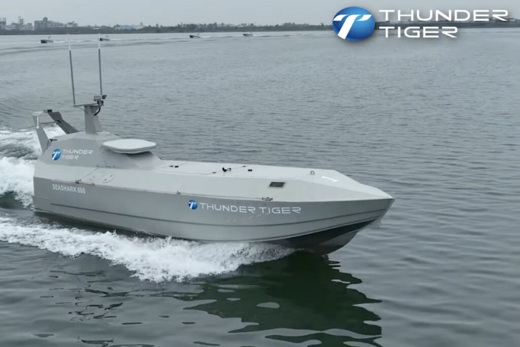 Shield AI’s Hivemind autonomy software will be integrated onto USVs such as this SeaShark 800 USV.