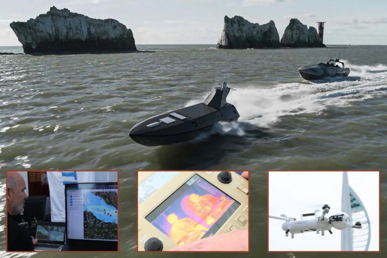 Uncrewed surface vessels, aerial drones, and data analysis tools all worked in sync during this year’s iteration of the Royal Navy’s Trident Sprint exercise.