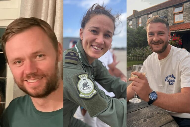 Tragic loss — Lt Cdr Chris Gayson, Lt Lily-Mae Fisher, and PO Owen Green lost their lives in the accident.