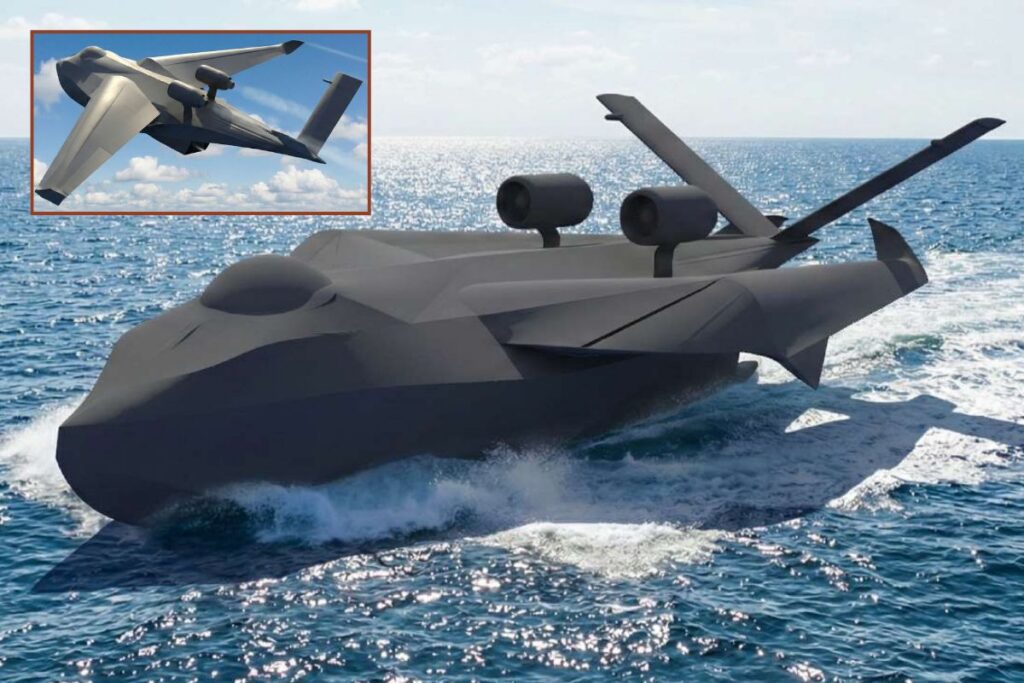 The Mallard UASV concept envisages a platform capable of sailing on the surface of the water or flying high above it.