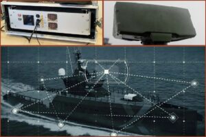 Trials aboard the Royal Navy’s technology experimentation vessel XV Patrick Blackett (main picture) fused timing data from Aquark Technologies’ quantum clocks and feeds from Saab’s Giraffe radar (insets).