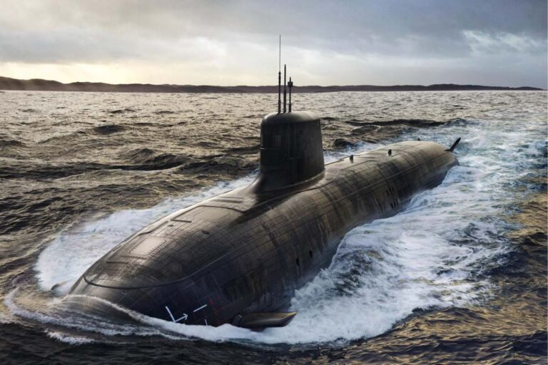 An artist’s impression of a possible design for the future SSN-AUKUS submarines.