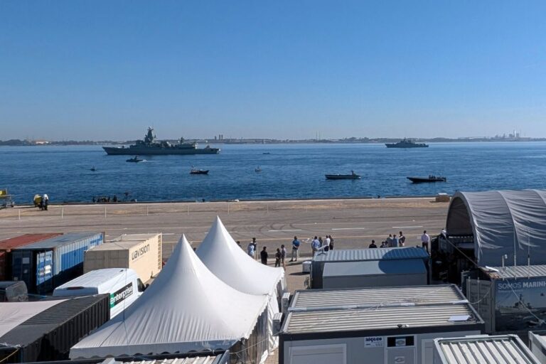 A view from CEOM’s control station at Troia during REPMUS 26 this week featuring Portuguese Navy frigate NRP Bartolomeu Dias (left) and various USVs.