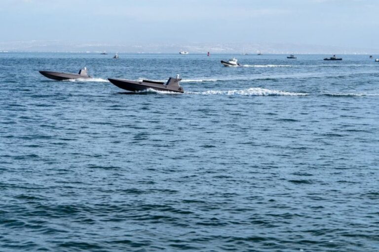 Kraken K3 Scout uncrewed surface vessels (USVs) in action in San Diego at the Maritime Big Play trials in San Diego this month.